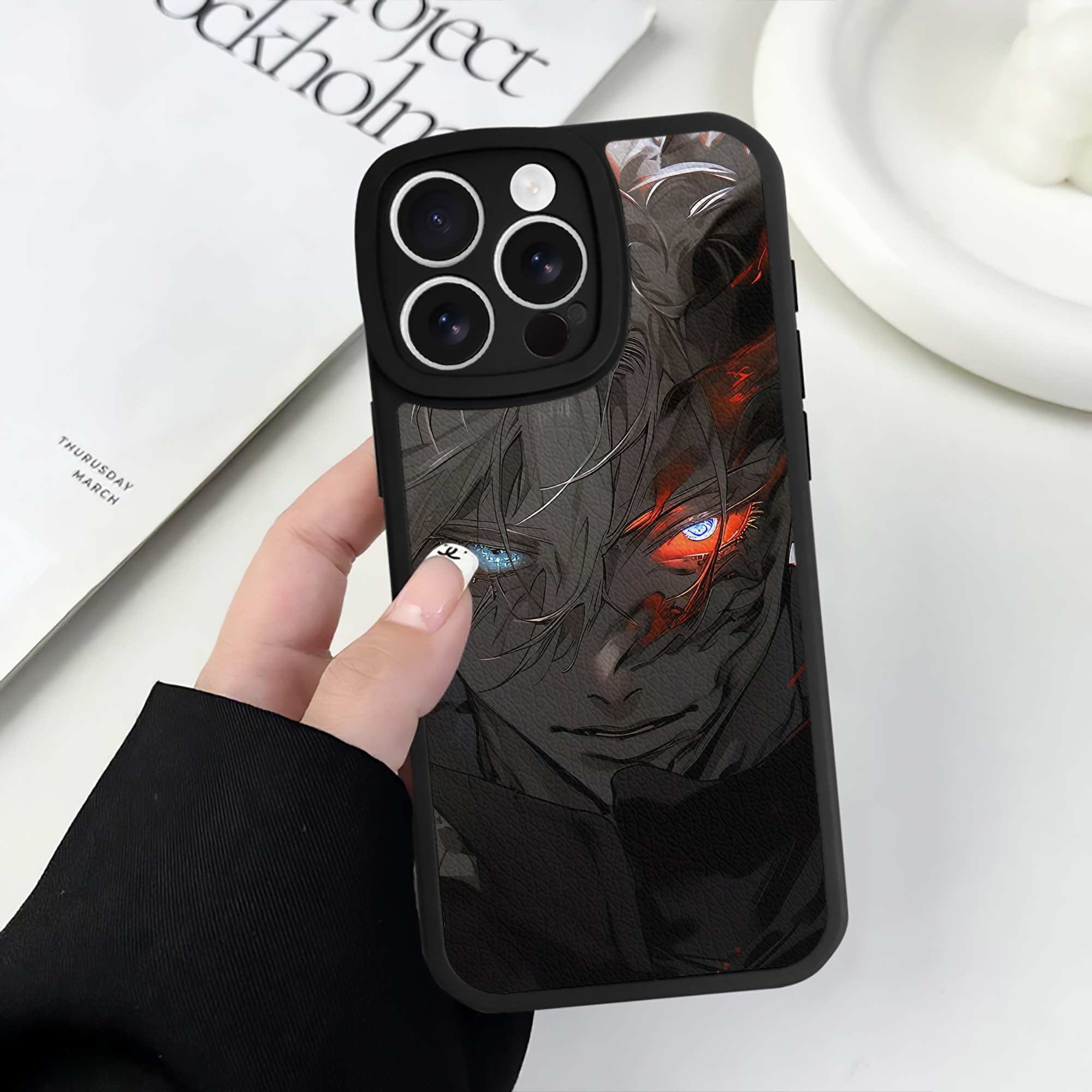 （画像用） 呪術廻戦 Jujutsu Kaisen 【iPhone 16シリーズ対応】シリコンスマホケース（レザー調） 材質：シリコン